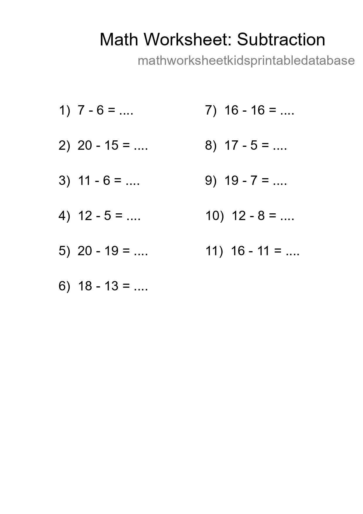 Free 11 Subtraction Math Worksheet For Grade 2 With Answers - Part 140