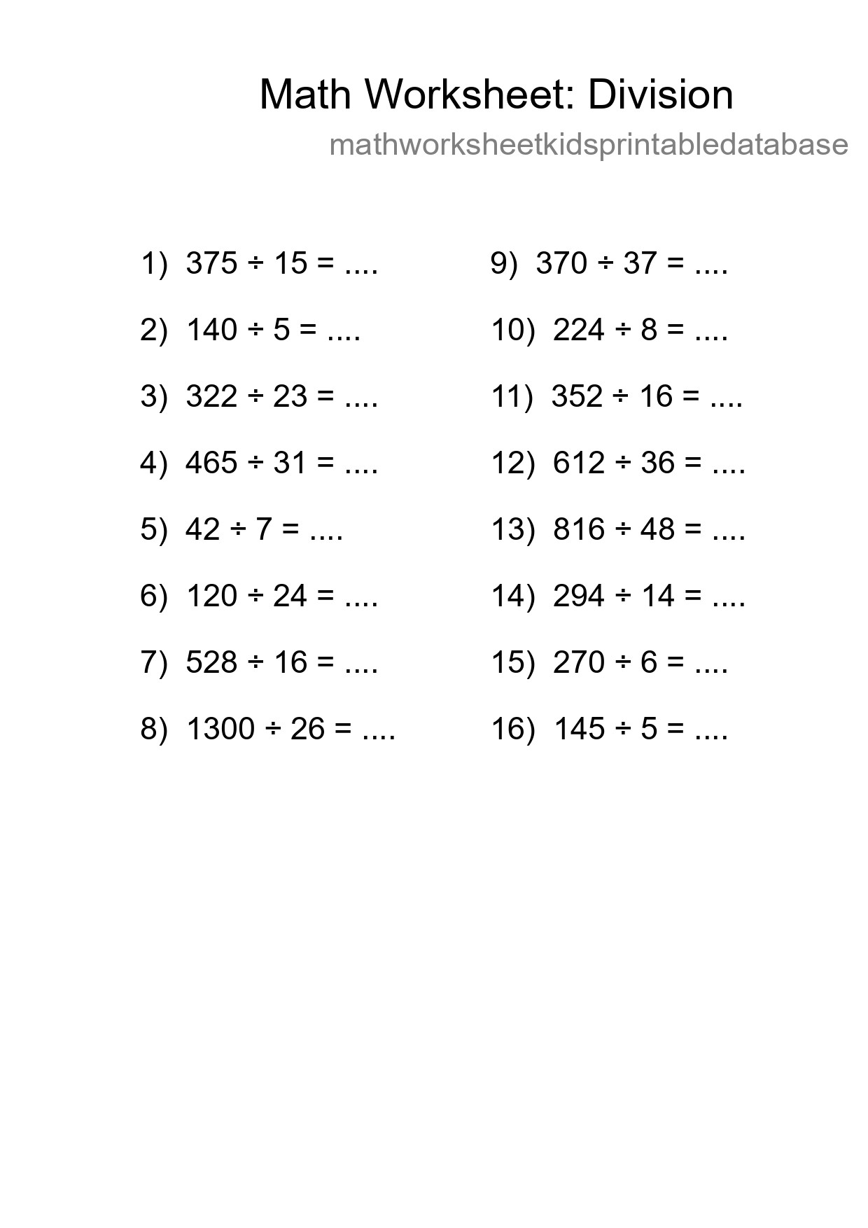 Free 16 Division Math Worksheet For Grade 2 - Part 59