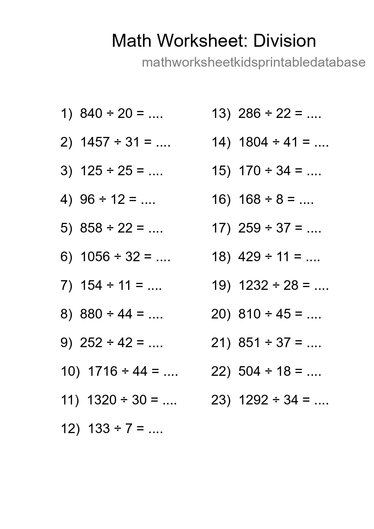 Free 23 Division Math Worksheet For Grade 2 - Part 81