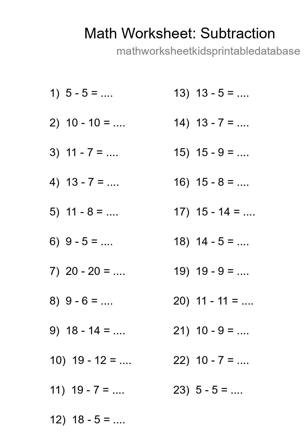 Free 23 Subtraction Math Worksheet For Grade 2 With Answers - Part 74