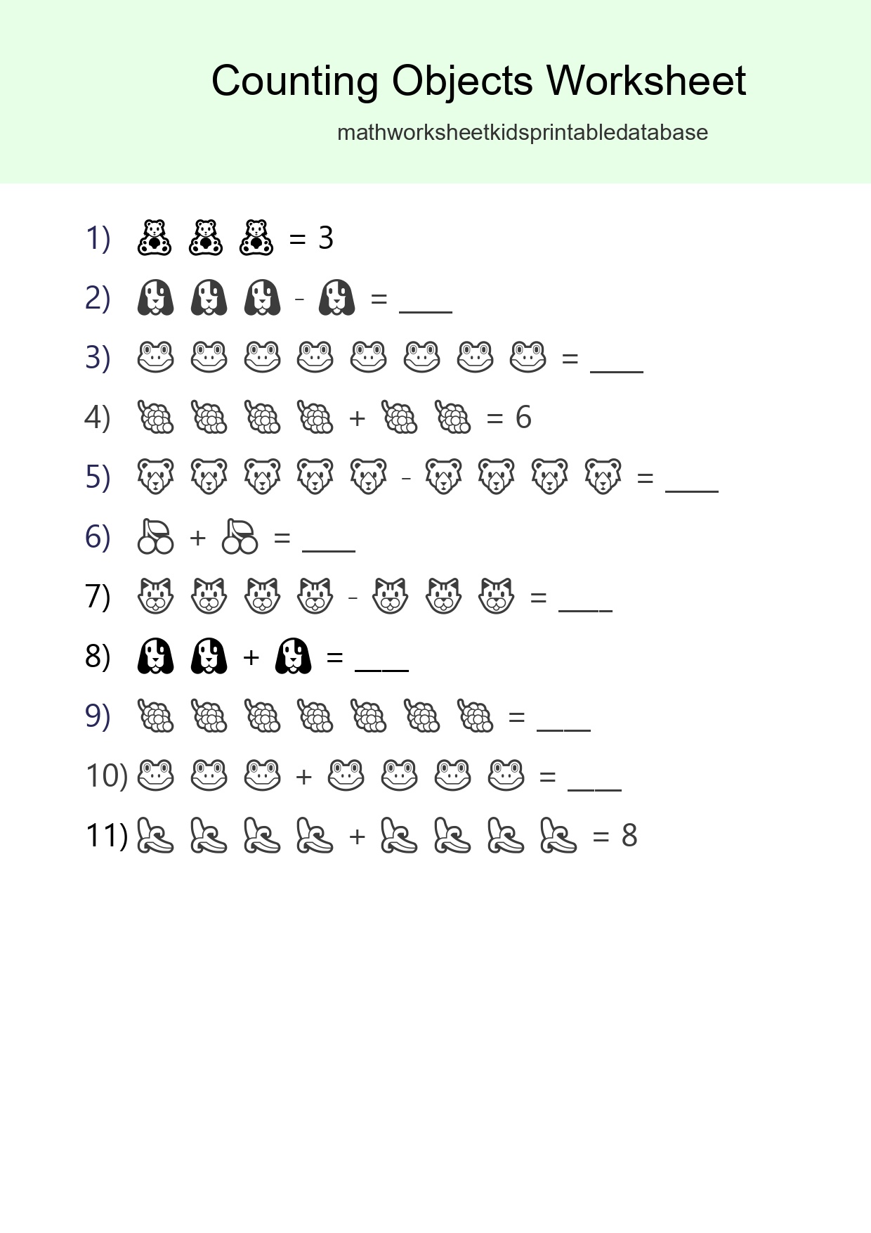 Free Counting Objects Worksheet For Kindergarten - Part 102