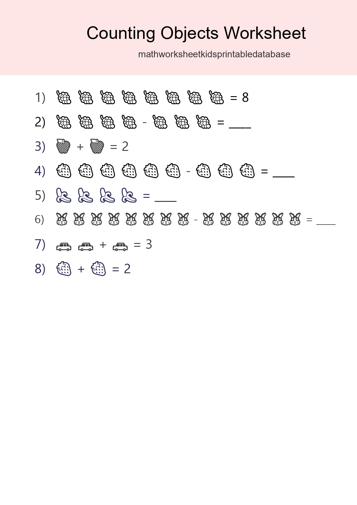 Free Counting Objects Worksheet For Kindergarten - Part 25