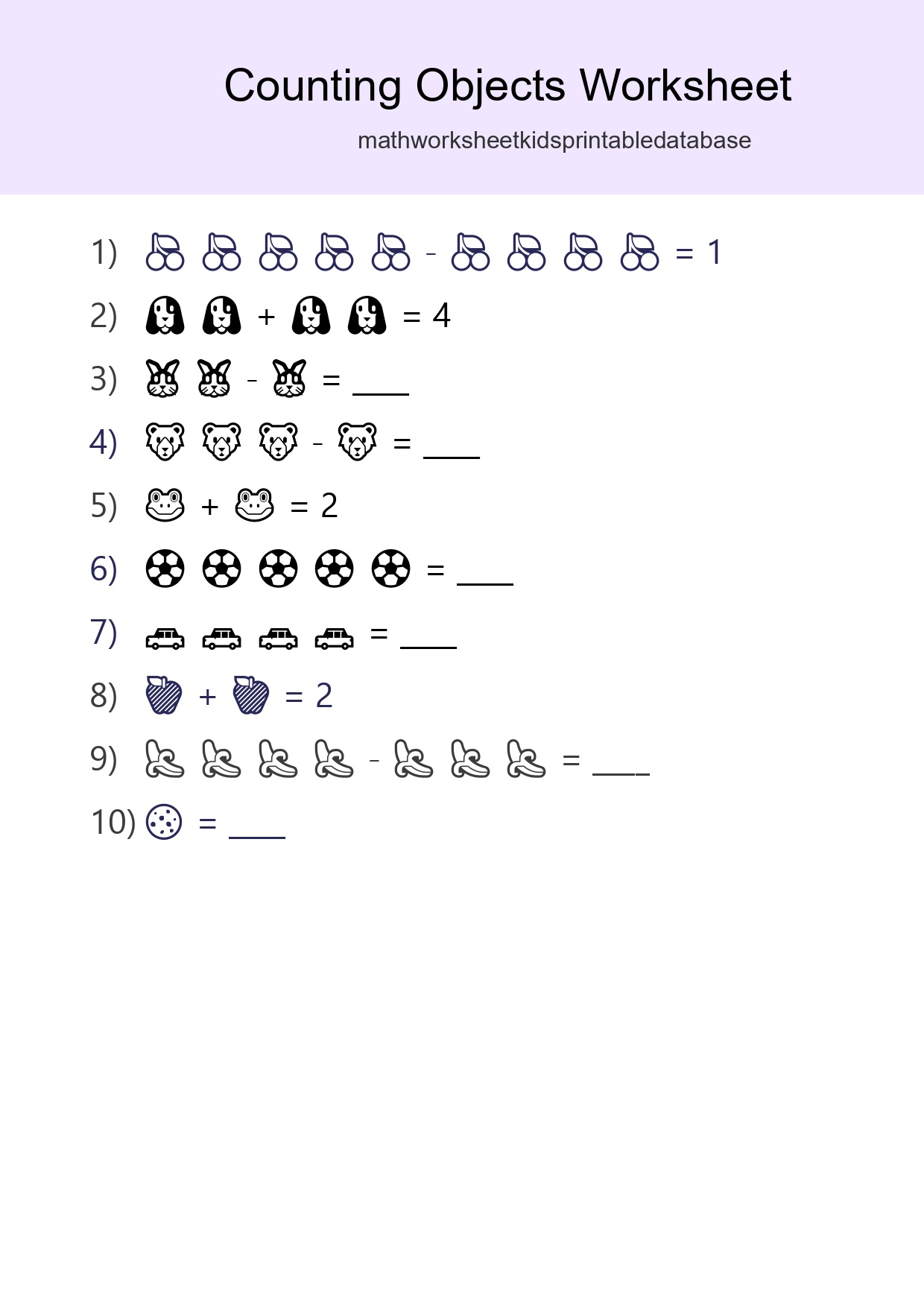 Free Counting Objects Worksheet For Pre-K - Part 190