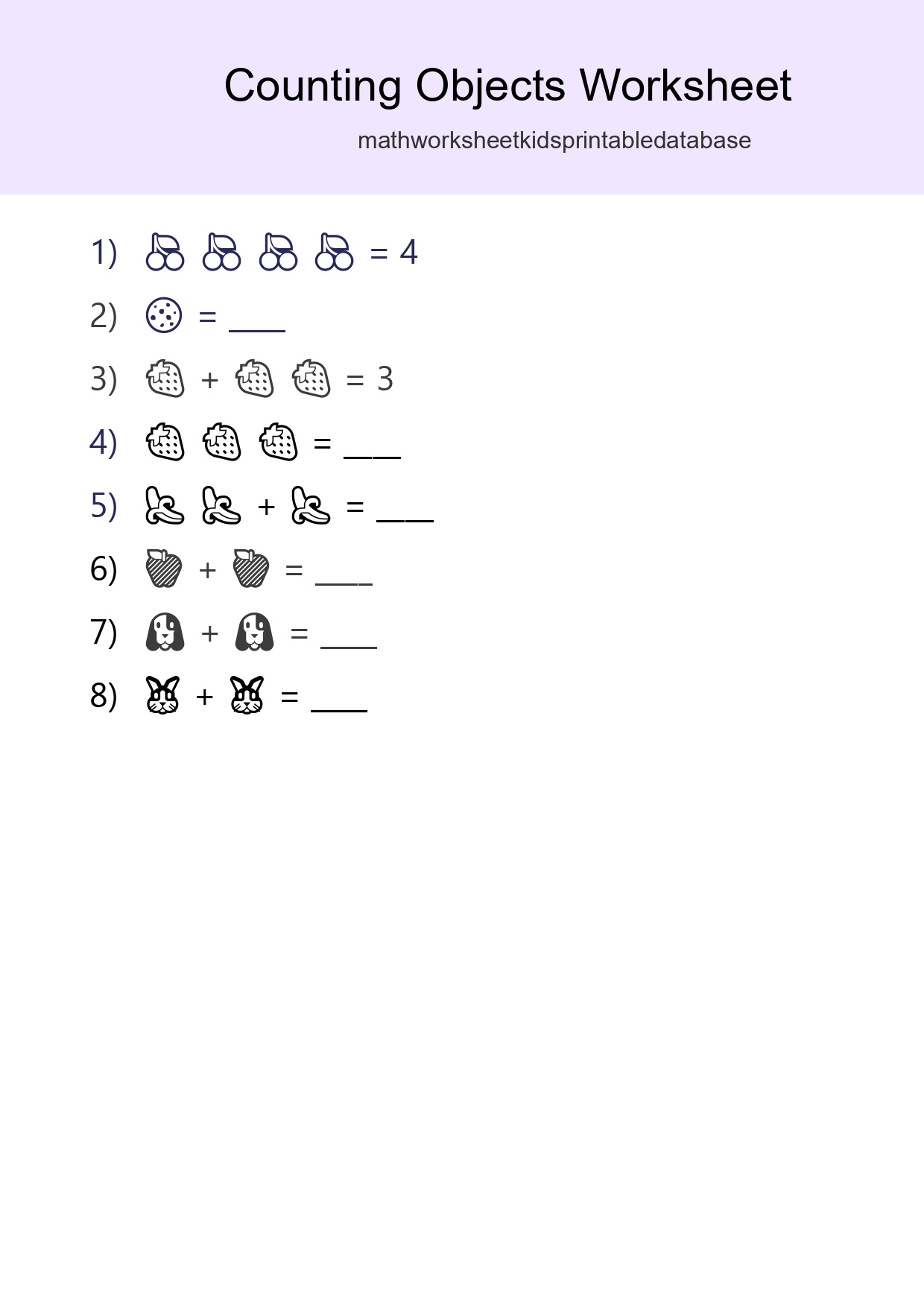 Free Counting Objects Worksheet For Pre-K Printable - Part 135