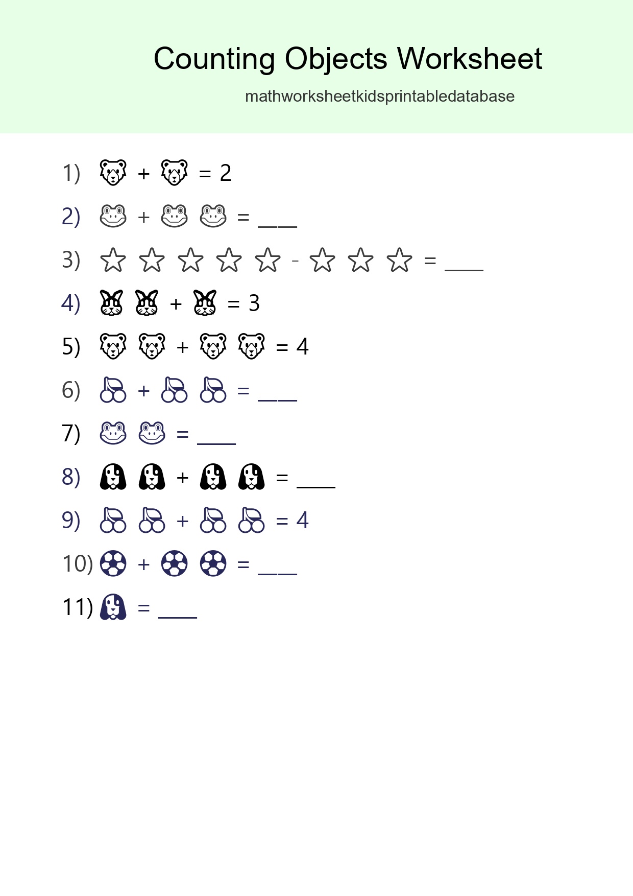Free Counting Objects Worksheet For Pre-K Printable - Part 146