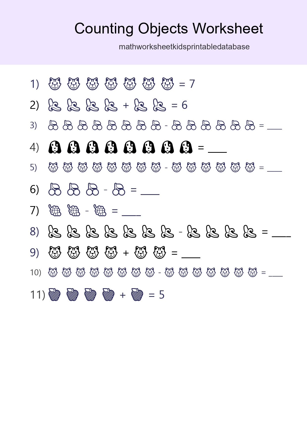 Kindergarten Count The Objects Worksheet - Part 69
