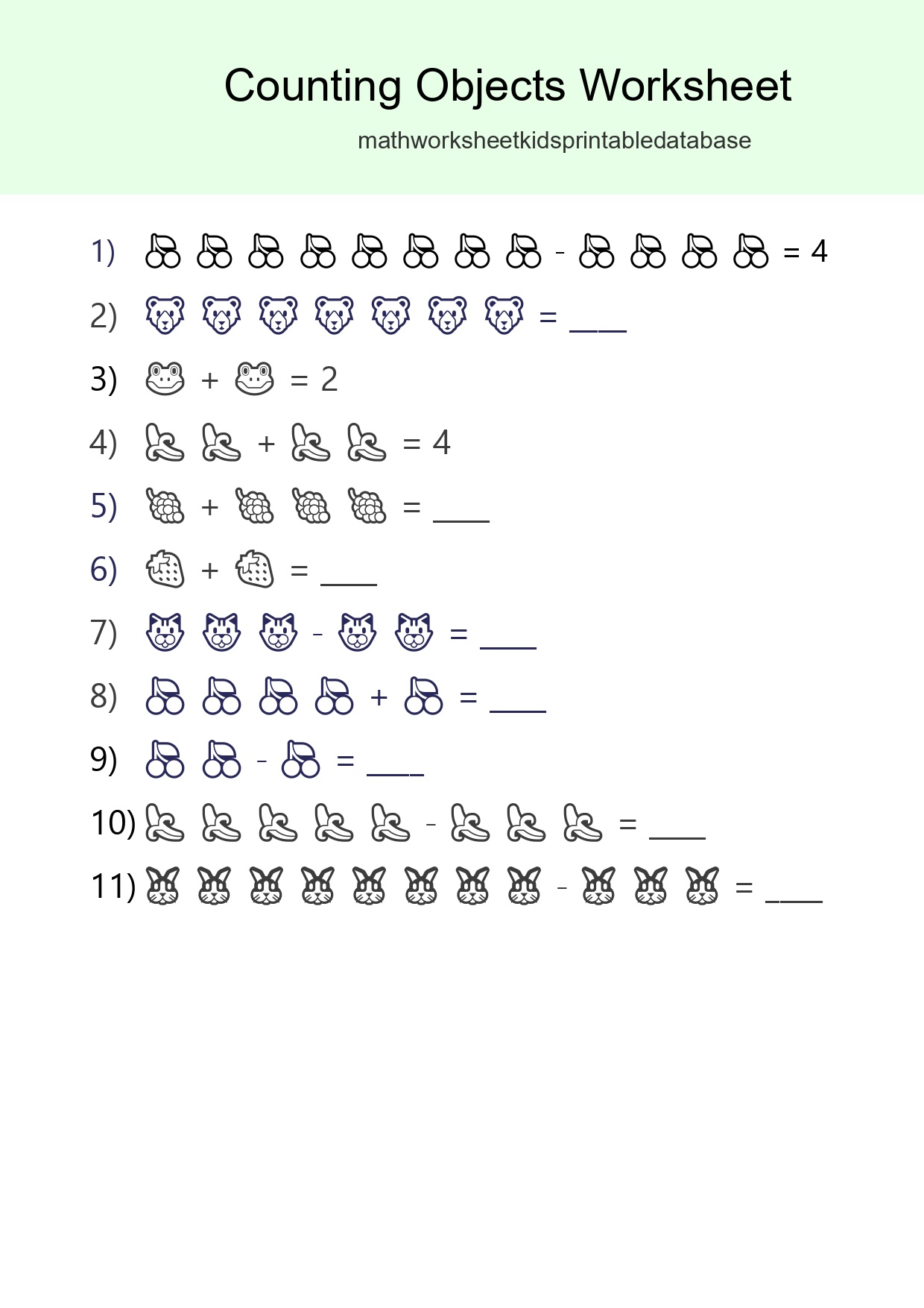 Kindergarten Count The Objects Worksheet - Part 91