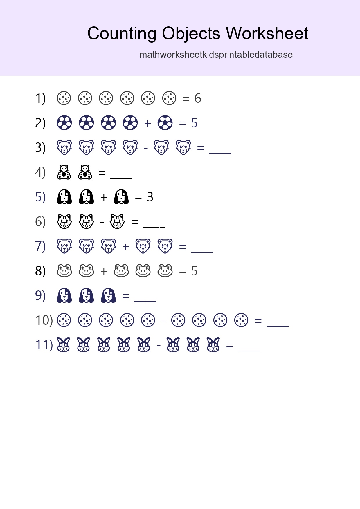Learn Counting With Pictures Worksheet (Kindergarten) - Part 14