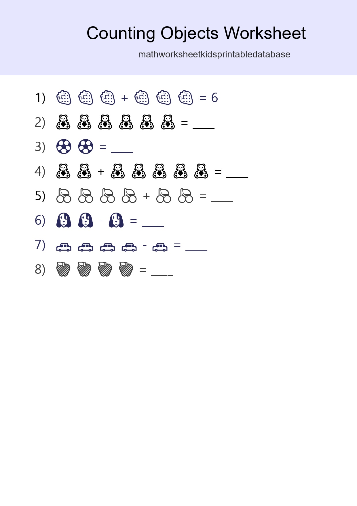 Learn Counting With Pictures Worksheet (Kindergarten) - Part 212