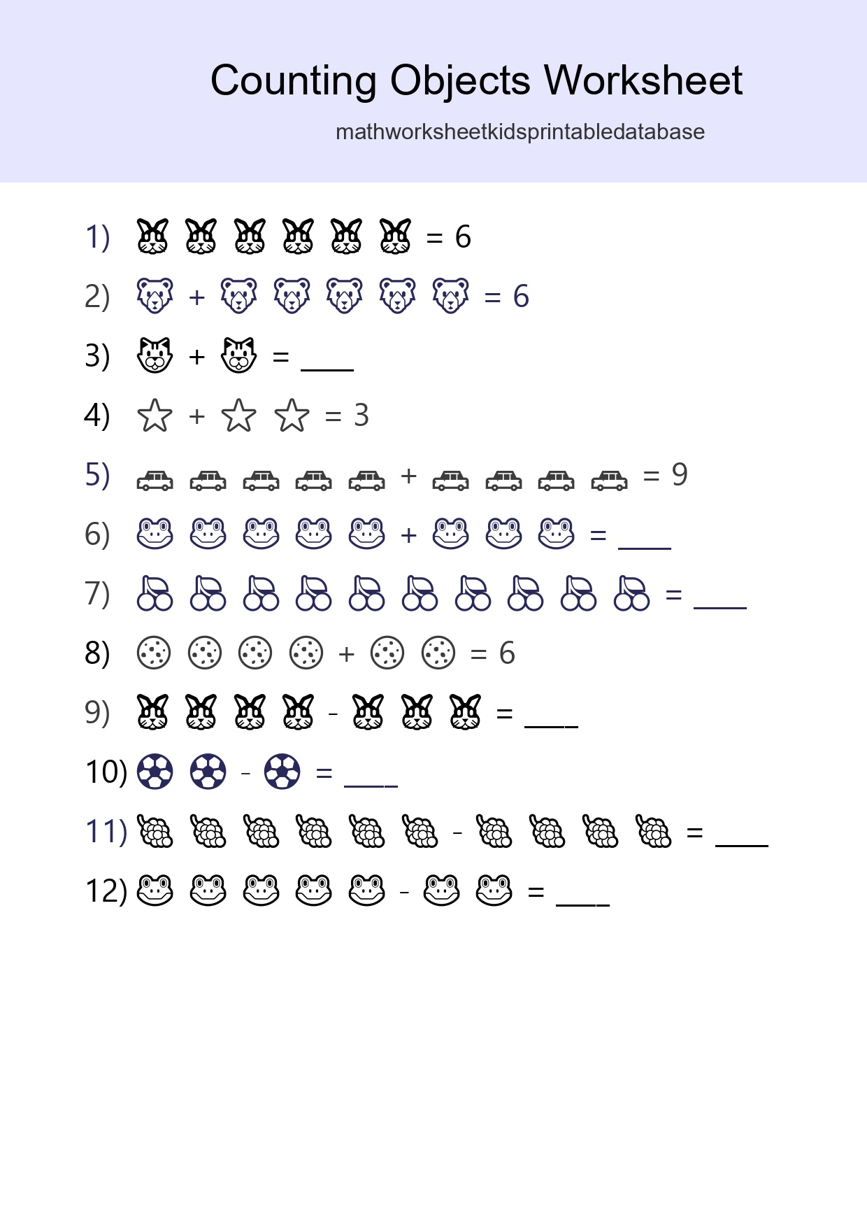 Learn Counting With Pictures Worksheet (Kindergarten) - Part 223