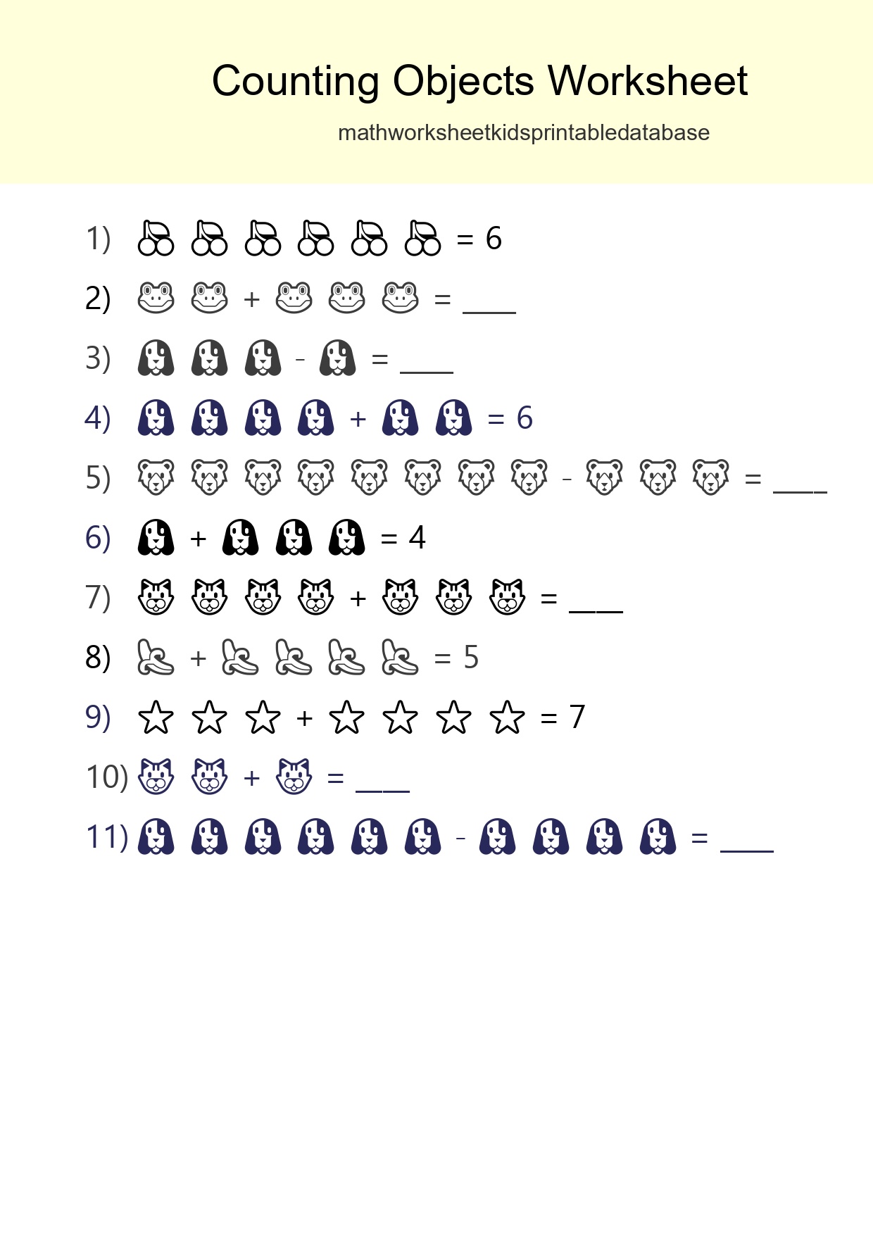 Learn Counting With Pictures Worksheet (Kindergarten) - Part 36