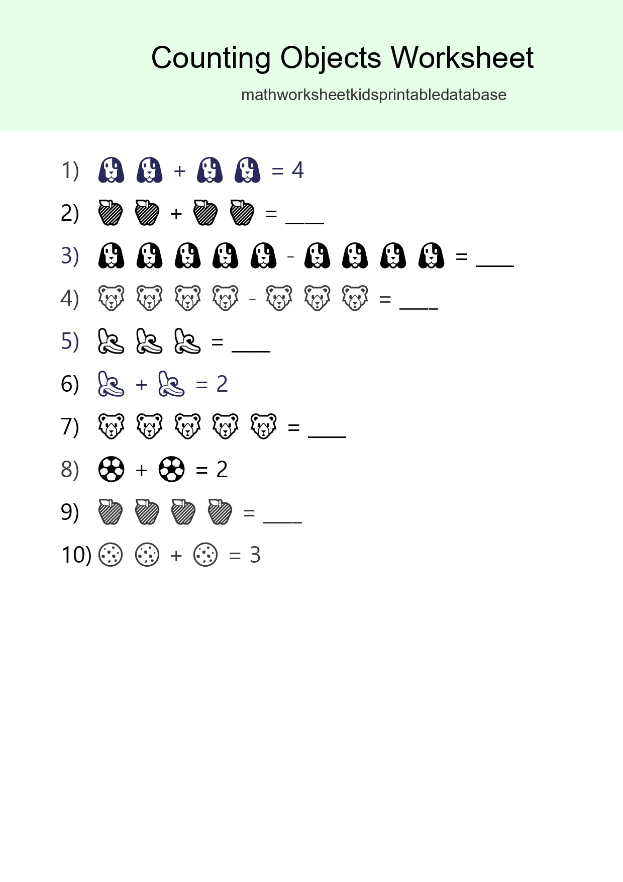 Pre-K Count The Objects Worksheet - Part 124