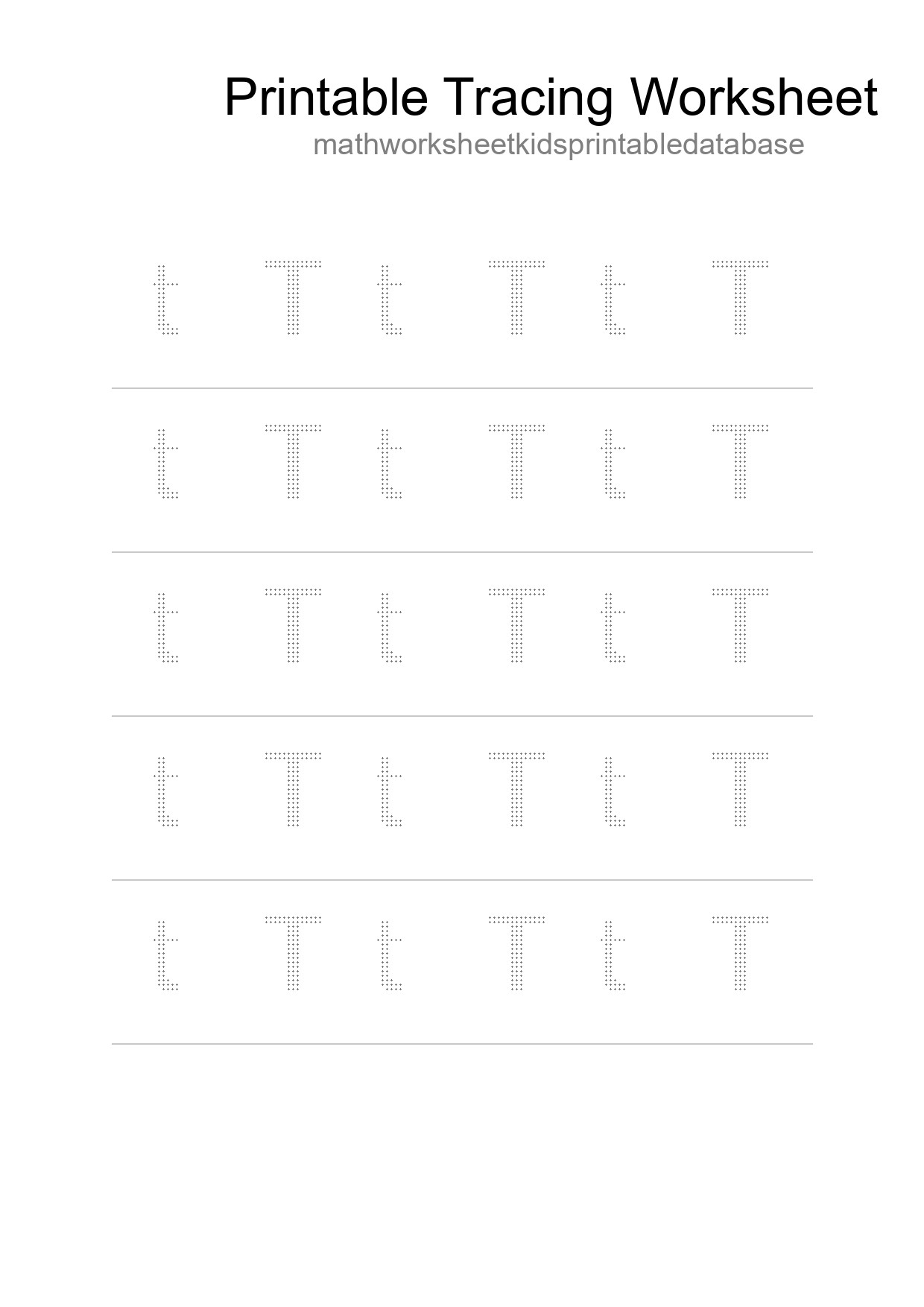 Printable Tracing Worksheet For Kids - Part 109