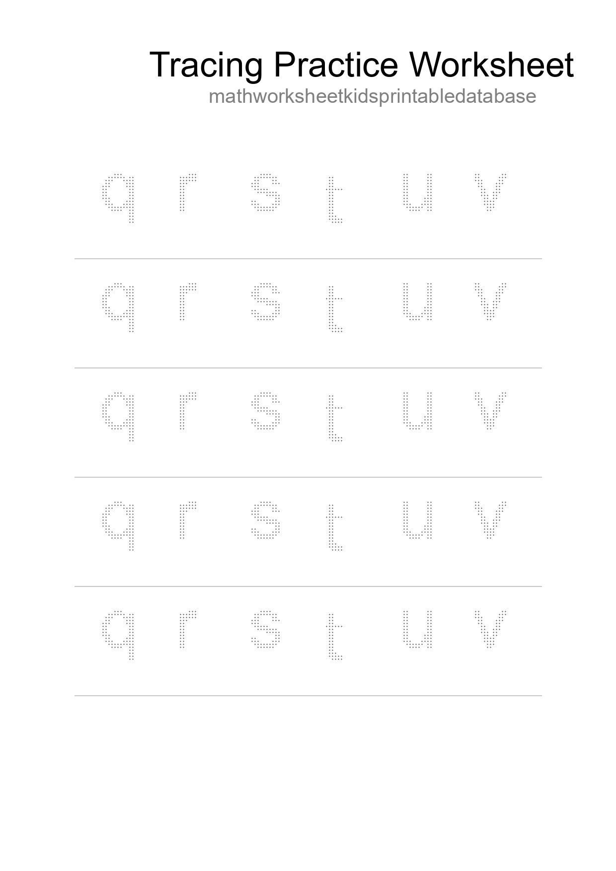 Printable Tracing Worksheet For Kids - Part 142