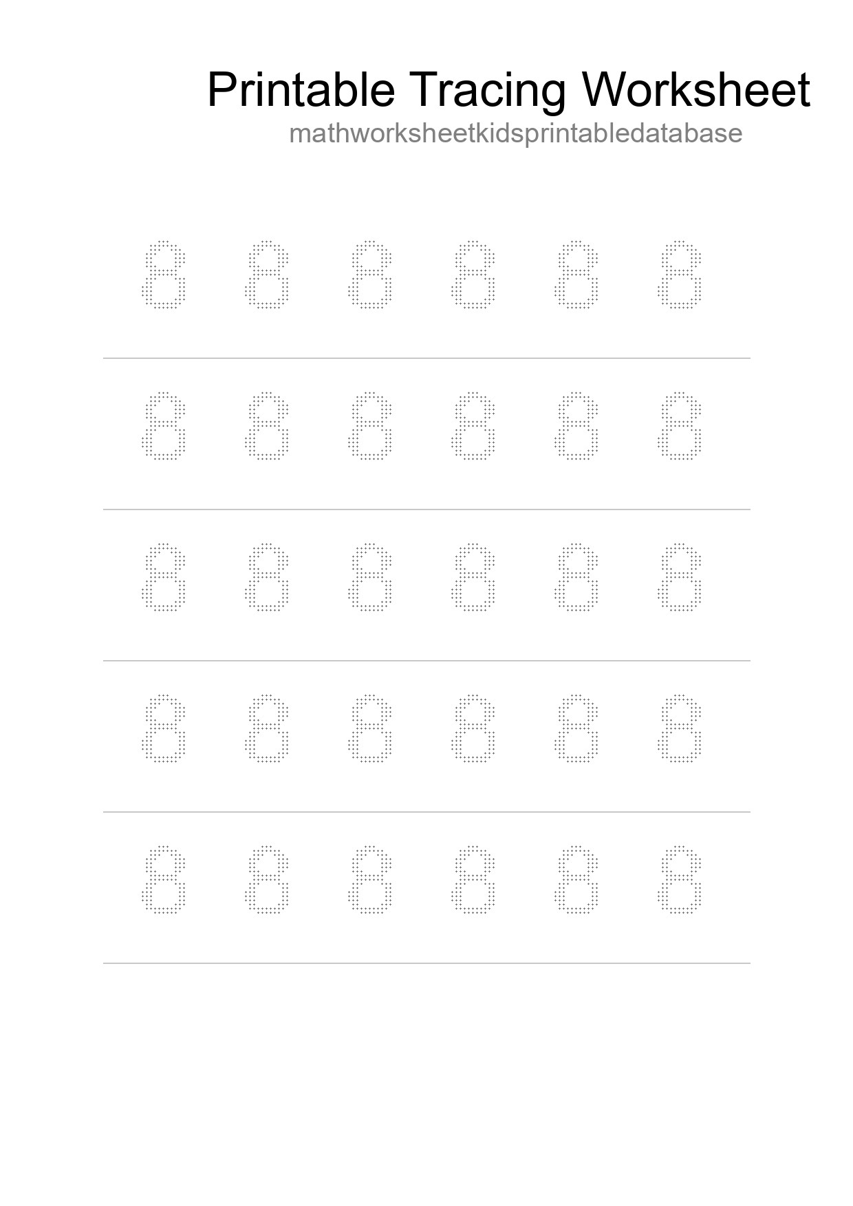 Printable Tracing Worksheet For Kids - Part 208